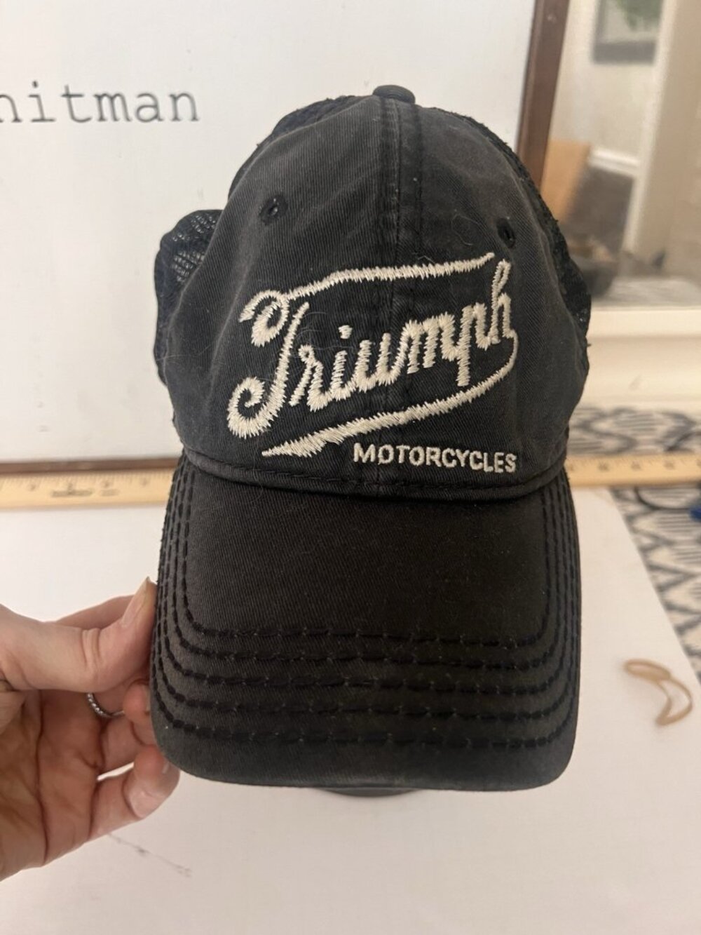Triumph Motorcycles Logo Hat Cap Lucky Brand Strapback Moto Rare